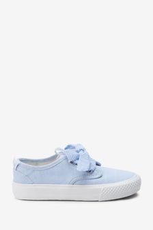 Blue Chambray Scarf Tie Slip On Trainers (T25705) | $31 - $41