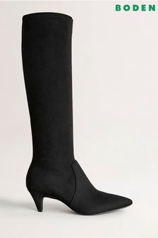 Boden Black Kitten Heel Stretch Boots (T26349) | 377 zł