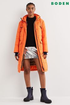 Boden Orange Longline Hooded Puffer Coat (T26350) | 322 €