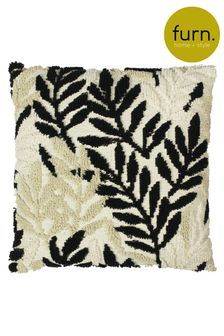 furn. Natural/Black Caliko Botanical Polyester Filled Cushion (T26753) | ₪ 70