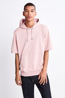 Pink Graphic Short Sleeve Jersey Hoodie (T26864) | 31 €