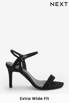 Black Extra Wide Fit Forever Comfort® Strappy Skinny Heel Sandals (T27295) | 48 €