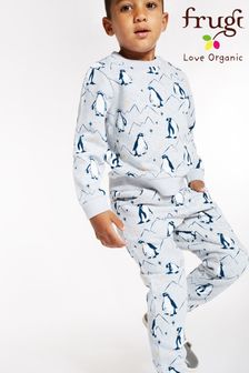 Frugi Grey Organic Penguin Printed Snug Joggers (T27305) | 38 € - 40 €