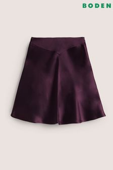 Boden Purple Mini Satin Bias-cut Skirt (T27383) | €53