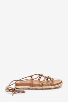 Tan Brown Strappy Footbed Sandals (T28030) | 48 €