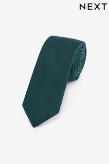 Zielony - Dopasowane - Krawat z poliestru z recyklingu o splocie ukośnym (T28173) | 39 zł