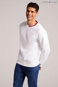 Tommy Hilfiger White Jacquard Crew Sweatshirt (T28201) | ₪ 559