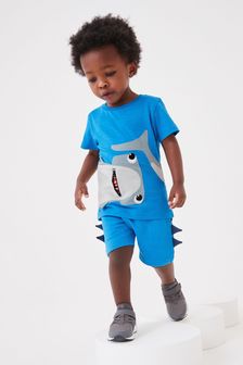 modré se žralokem - Souprava trička s postavičkou a šortek (3 m -7 let) (T28210) | 605 Kč - 760 Kč