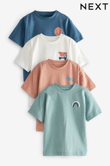 Blau/Pink - Oversized T-shirts 4 Pack (3 Monate bis 7 Jahre) (T28216) | CHF 28 - CHF 33