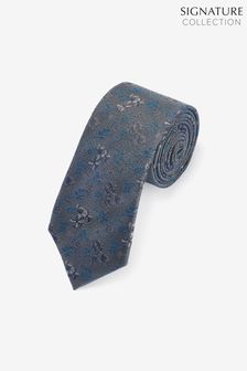 Anthrazitgrau/Blumen - Signature-Krawatte (T28290) | 30 €
