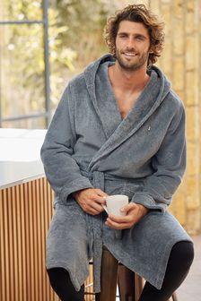 Blue Super Soft Hooded Dressing Gown (T28413) | 50 €