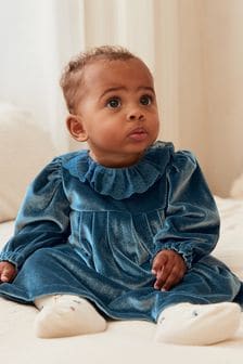 Ensemble robe à col en velours et collant bébé (0 mois - 2 ans) (T28539) | €15 - €16