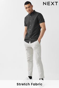 Anthrazitgrau - Regular Fit - Short Sleeve Stretch Oxford Shirts (T28893) | 32 €