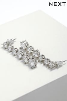 Silver Tone Crystal Drop Earrings (T29362) | SGD 24