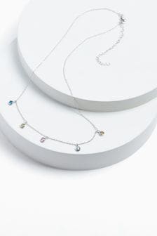 Sterling Silver Rainbow Stone Necklace (T29419) | €36