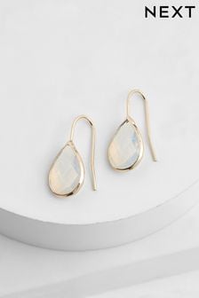 Gold Tone Teardrop Opal Earrings (T29741) | 238 UAH