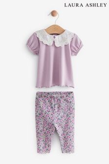 Laura Ashley Lilac Collared T-Shirt and Legging Set (T29777) | €31 - €33
