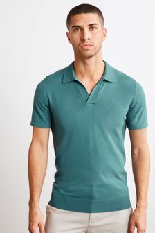 Seafoam Green Knitted Trophy Polo Shirt (T29977) | $36