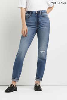 River Island Blue Denim Mom Sculpt Authentic Tully Jeans (T30007) | 54 €