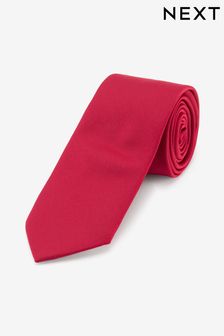 Rojo - Regular - Corbata de sarga de poliéster reciclado (T30035) | 10 €