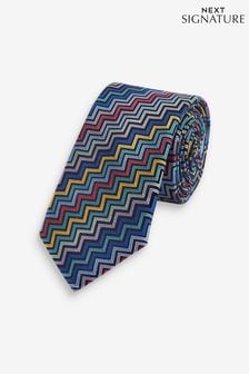 Разноцветный зигзагообразный рисунок - Коллекционный галстук (T30107) | 532 грн