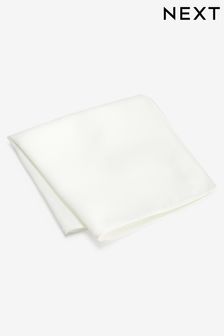 White Ivory Recycled Polyester Twill Pocket Square (T30119) | €8