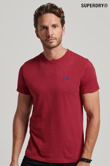 Superdry Dark Red Cotton Micro Embroidered T-Shirt (T30368) | SGD 39