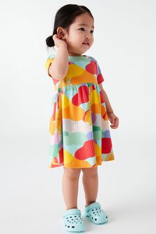 Bright Rainbow Rib Jersey Dress (3mths-7yrs) (T30473) | ₪ 27 - ₪ 34