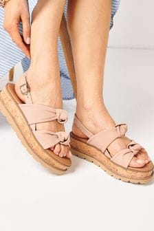 Pink Regular/Wide Fit Forever Comfort® Double Knot Flatform Sandals (T30816) | 21 €