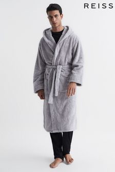 Reiss Soft Grey Daro Towelling Bath Robe (T30874) | SGD 257