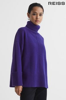 Reiss Purple Sarah Wool-Cashmere Roll Neck Jumper (T30876) | AED1,138