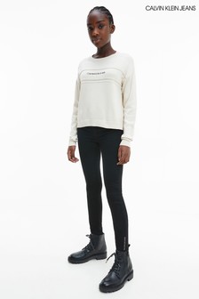 Calvin Klein Jeans Mädchen Clean Stretch-Jeans in Skinny Fit, Schwarz (T30933) | 50 €