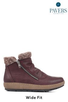 Pavers Ladies Red Wedge Ankle Boots (T30990) | 54 €