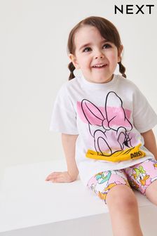 Daisy Duck White/Pink Oversized T-Shirt & Cycling Shorts Set (3mths-7yrs) (T31146) | €17.50 - €22.50