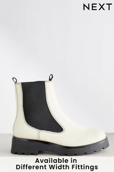 Bone Extra Wide Fit Forever Comfort® Leather Chunky Sole Chelsea Boots (T31513) | €35