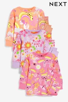 Pink/Purple Bright Unicorn Pyjamas 3 Pack (9mths-8yrs) (T31563) | TRY 598 - TRY 736