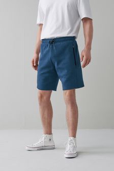 Синий - Трикотажные шорты с карманами на молнии (T31851) | €29