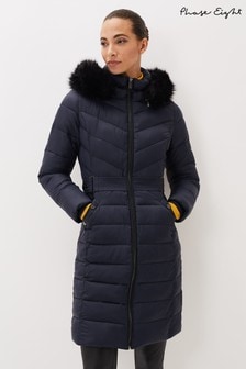 Phase Eight Blue Synthia High Shine Puffer Coat (T33115) | $415