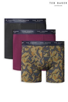 Ted Baker Black Cotton Fashion Boxer Briefs 3-Pack (T33135) | TRY 466