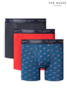 Ted Baker Blue Cotton Fashion Boxer Briefs 3-Pack (T33137) | TRY 466