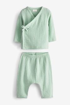 Mint Green Baby 2 Piece Wrap Top And Leggings Set (0-18mths) (T33309) | $31 - $34