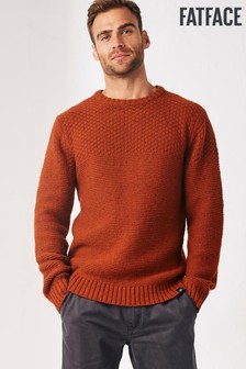 Pomarańczowy sweter z okrągłym dekoltem w bloki kolorów FatFace (T33466) | 292 zł