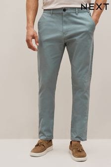 Svetlo modra - Raztegljive ozke chino hlače (T33852) | €11