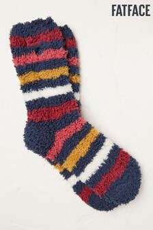 FatFace Blue Stripe Fluffy Socks