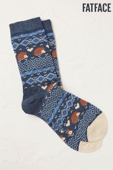 FatFace Blue Hedgehog Fairisle Socks