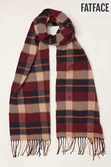 Fatface Blue Woven Check Scarf (T34802) | kr396