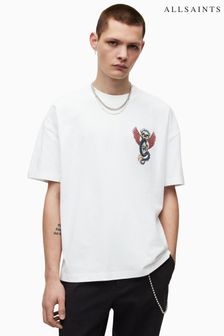 AllSaints White Road Rash Short Sleeve Crew T-Shirt (T34863) | €87