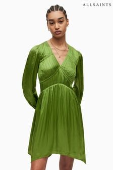 AllSaints Green Esta Dress (T35052) | OMR124