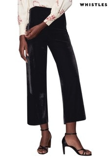 Черные бархатные брюки широкого кроя Whistles Harlow (T35336) | €52