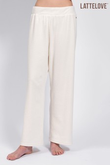 מכנסי פנאי דמוי קטיפה של LatteLove בצבע שמנת (T35717) | ‏270 ₪